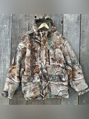 Team Realtree Fleece Camo Hoodie Zip Up Windstopper Jacket Medium